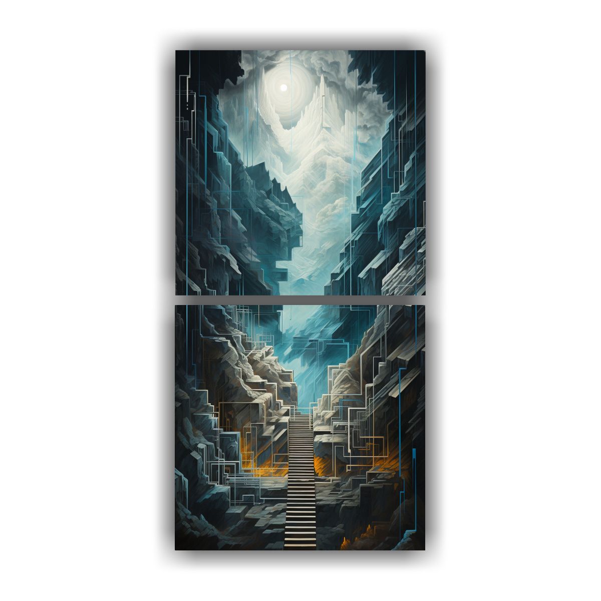 GENERICO - Pinturas Abstractas De Montañas En Dizzying 80x160 Cm