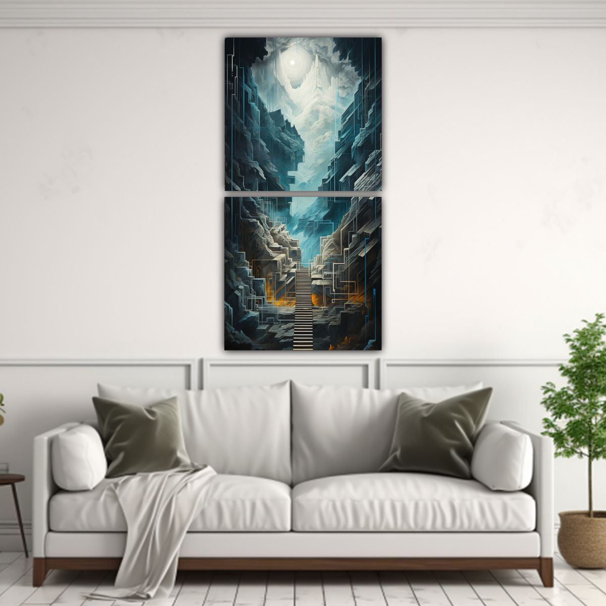 GENERICO - Pinturas Abstractas De Montañas En Dizzying 80x160 Cm