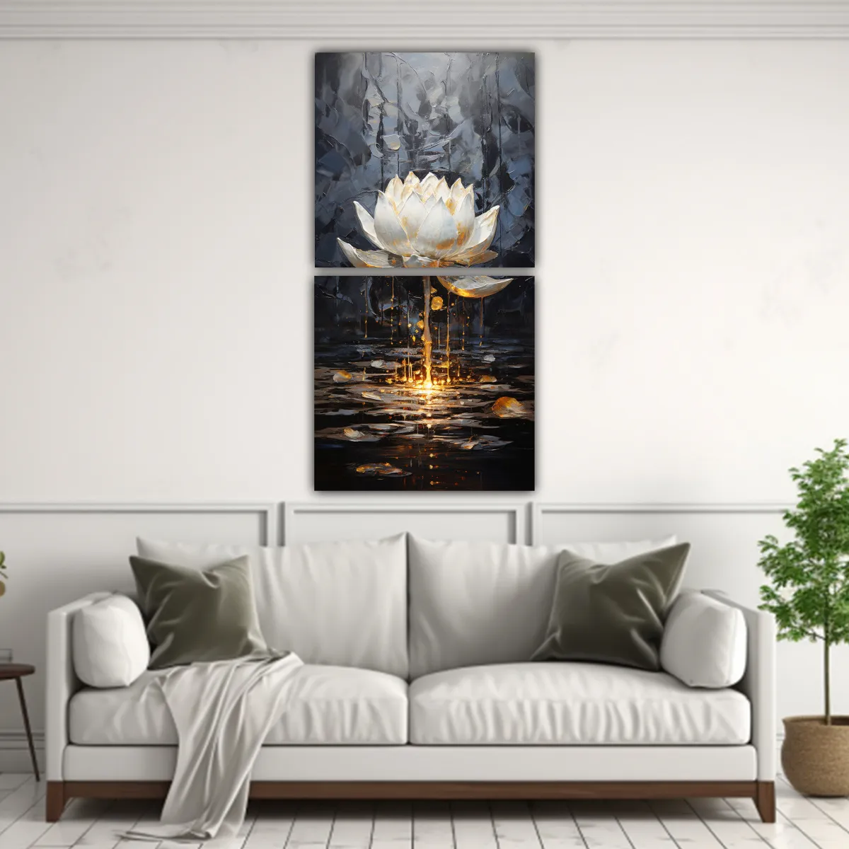 GENERICO - Pintura En Lienzo Estilo Clásico De Dos Cuadros 80x160 Cm