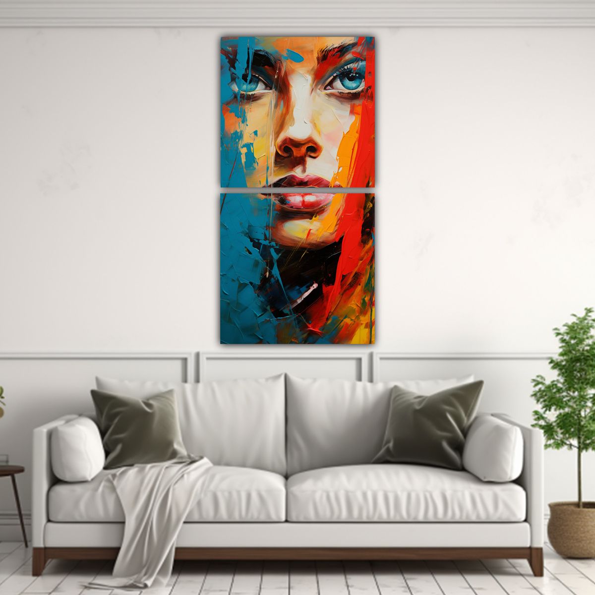 GENERICO - Pintura Abstracta Expresionista En Lienzo 70x140 Cm