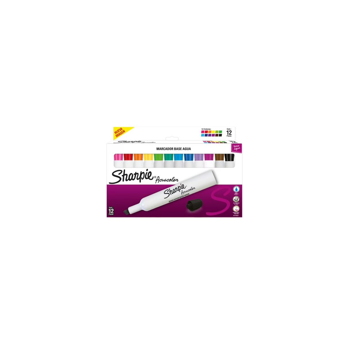 SHARPIE - Set Marcadores Sharpie Acuacolor 12 Colores
