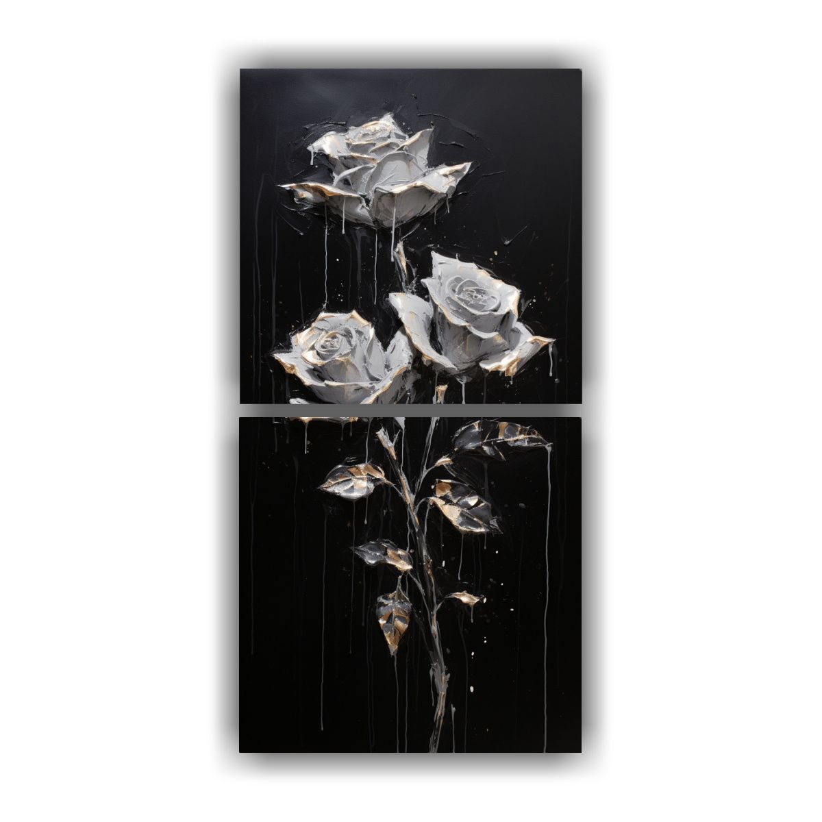 GENERICO - Pintura En Lienzo Estilo Simétrico De Rosas 70x140 Cm