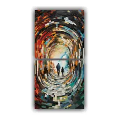 GENERICO - Díptico Decorativo De Memorias Fragmentadas En 80x160 Cm