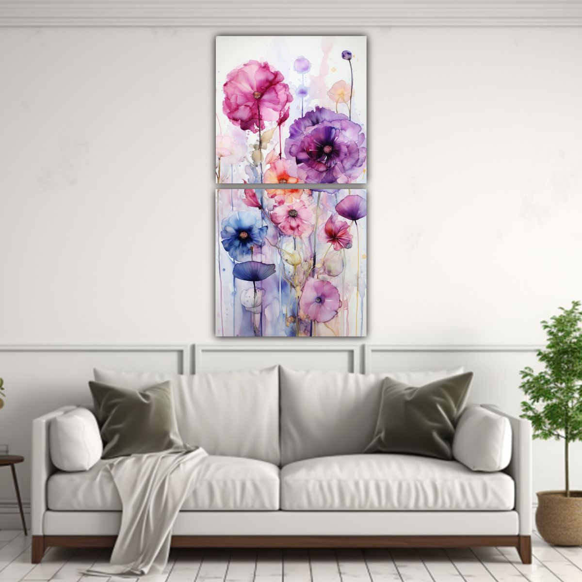 GENERICO - Pintura Abstracta Con Toque De Impresión A Color 70x140 Cm