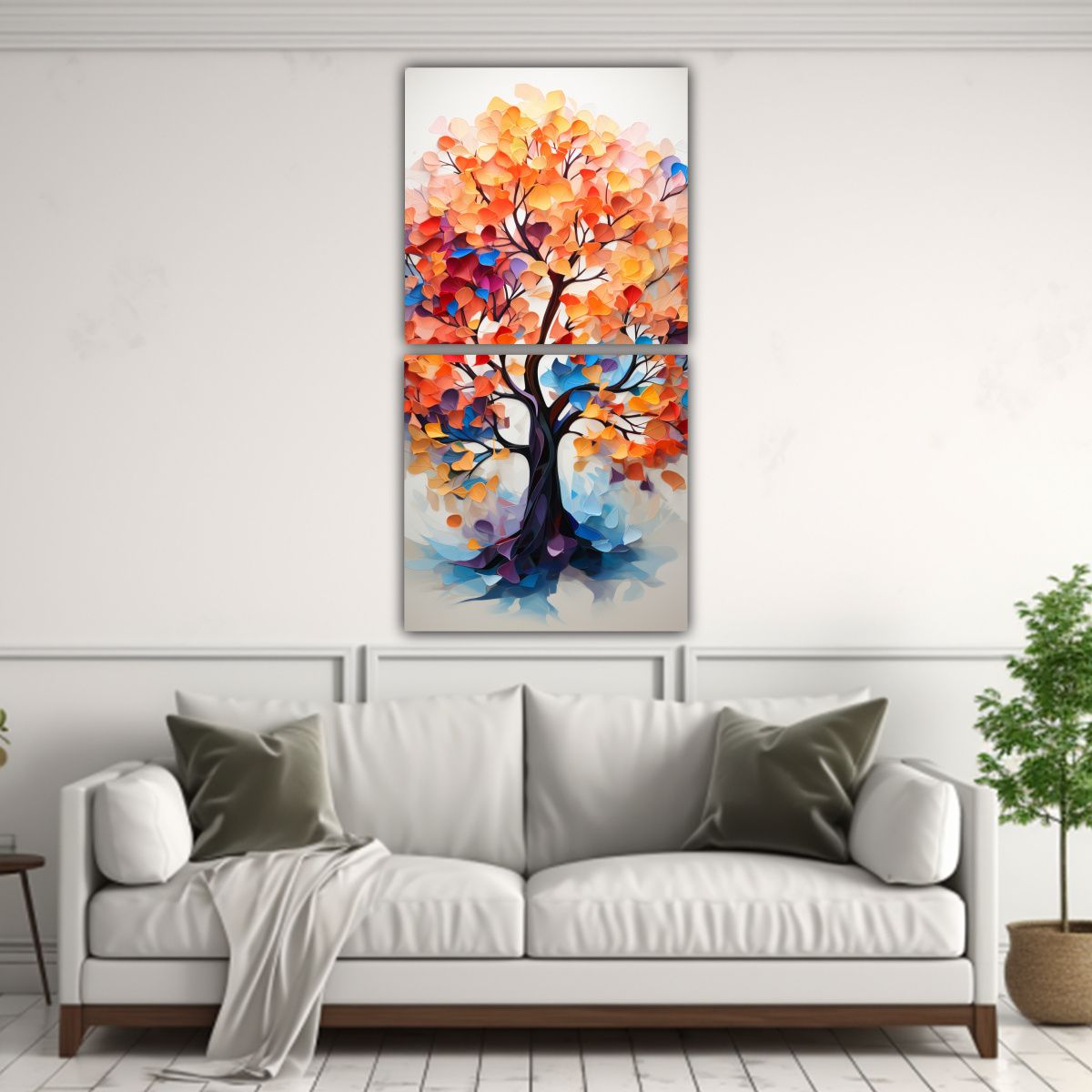 GENERICO - Cuadros Geométricos Flamantes De árbol Luminoso 80x160 Cm