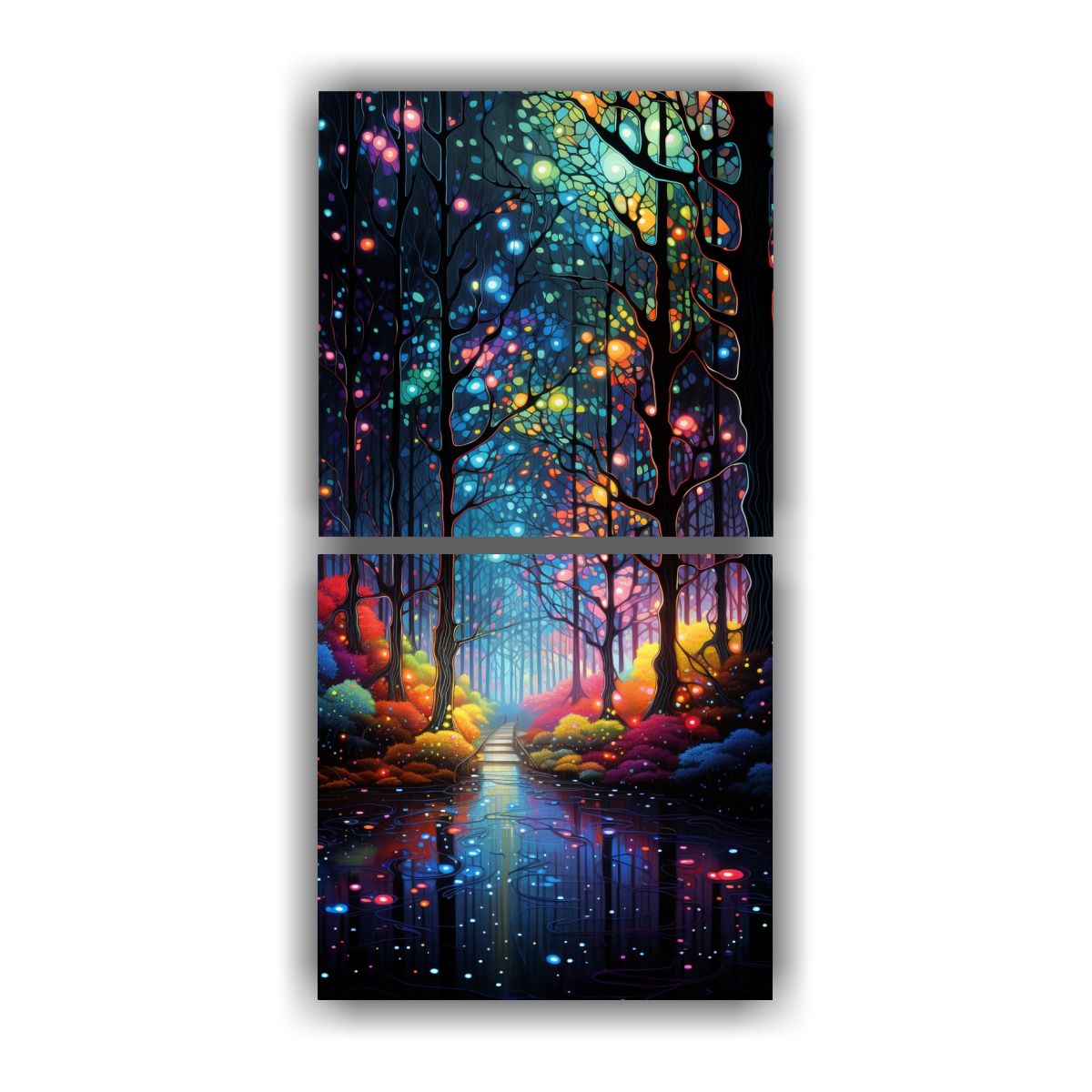 GENERICO - Pintura Decorativa Estilo Bosque Pintado Con 70x140 Cm