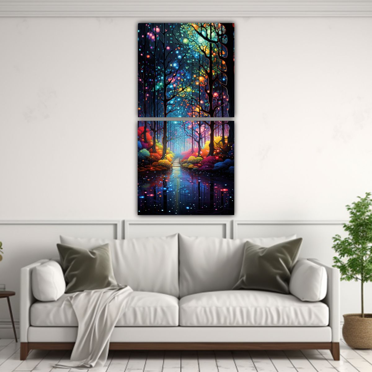 GENERICO - Pintura Decorativa Estilo Bosque Pintado Con 70x140 Cm