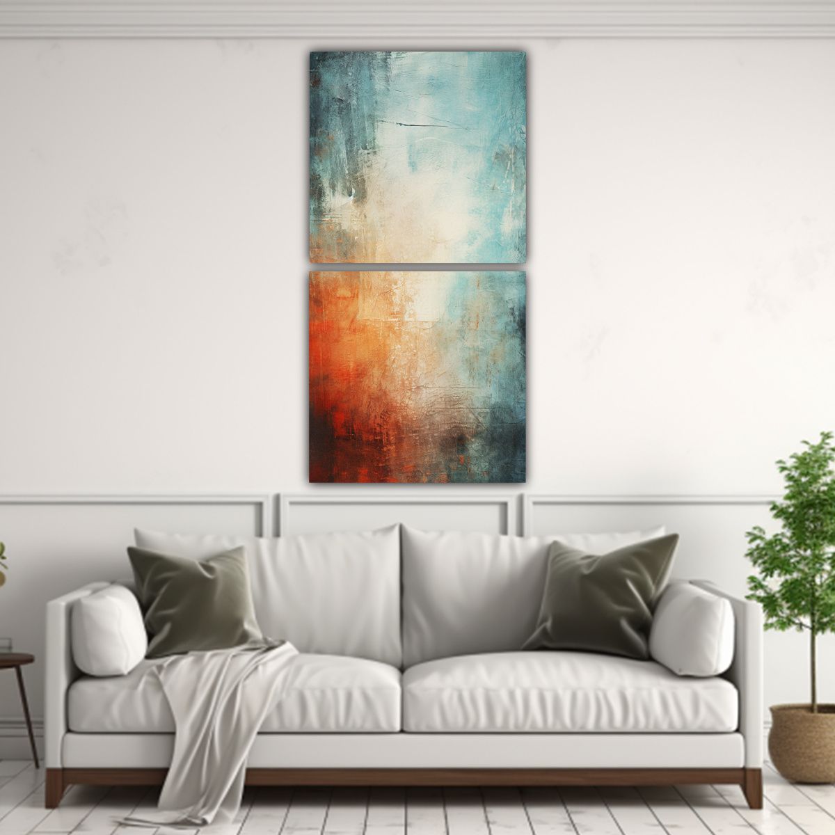 GENERICO - Cuadros Acuarela Obra Maestra Grunge Abstracto 80x160 Cm