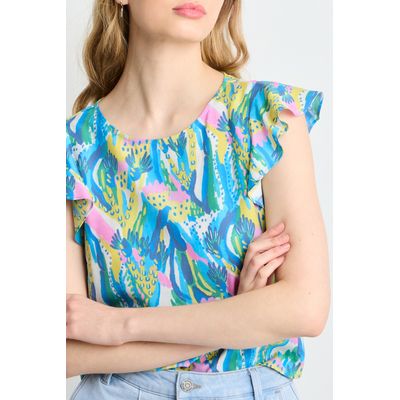 Imagen 2 del producto Blusas Manga Corta Mujer Azul