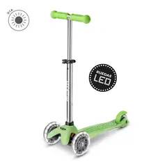 MICRO - Scooter Mini Deluxe Led Brilla de Noche Verde, Niños 2 a 5 años
