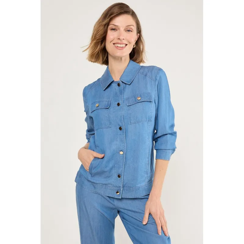 MA GRIFFE - Chaqueta Mujer Azul Magriffe