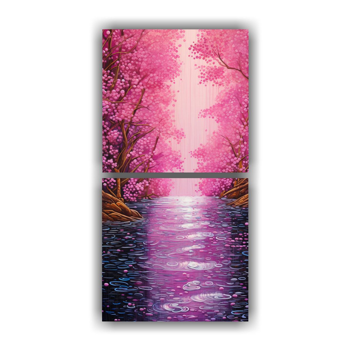 GENERICO - Pintura Decorativa Estilo Puntillismo Luminoso De 80x160 Cm