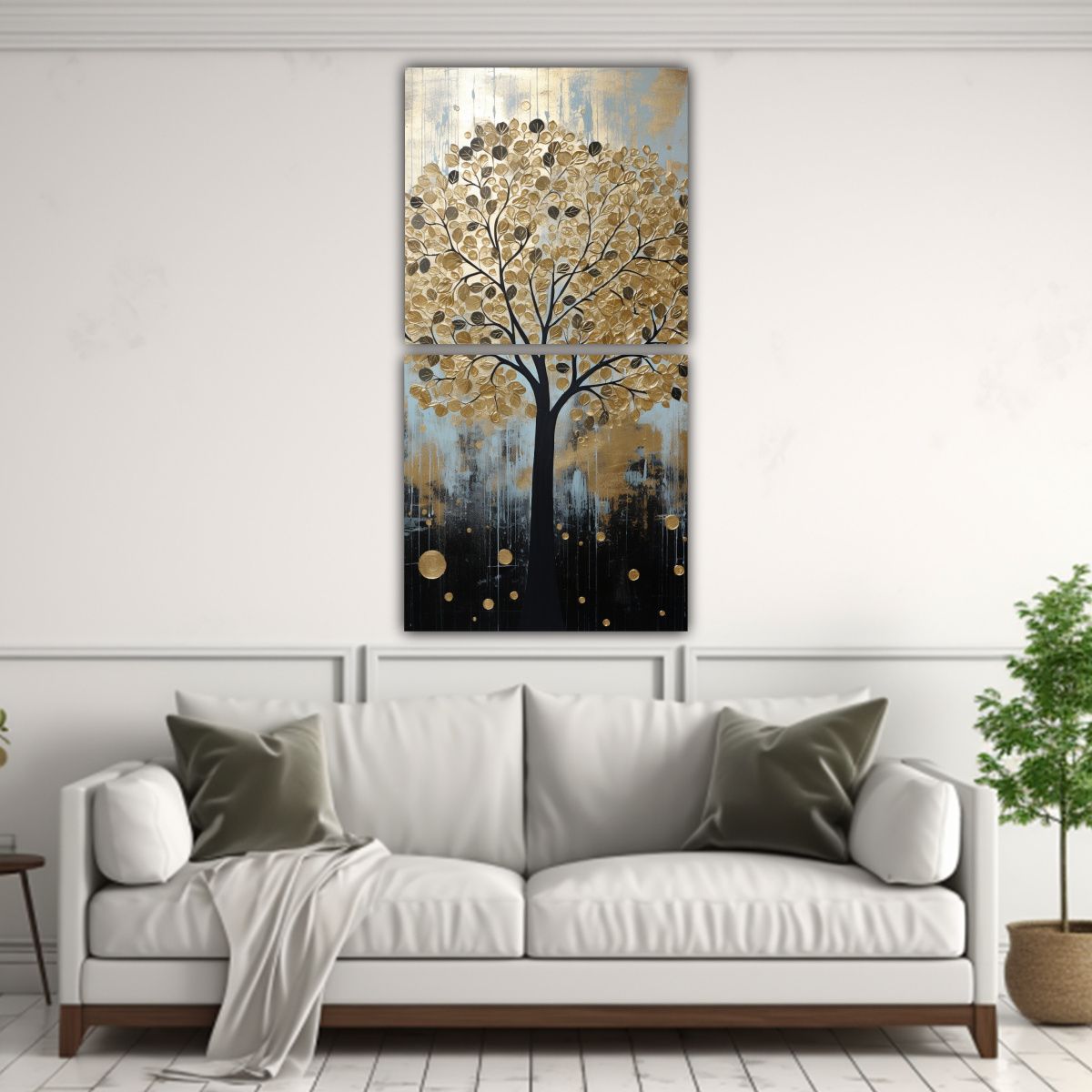 GENERICO - Pinturas Decorativas Estilo Dos Telas En Bastidor 80x160 Cm