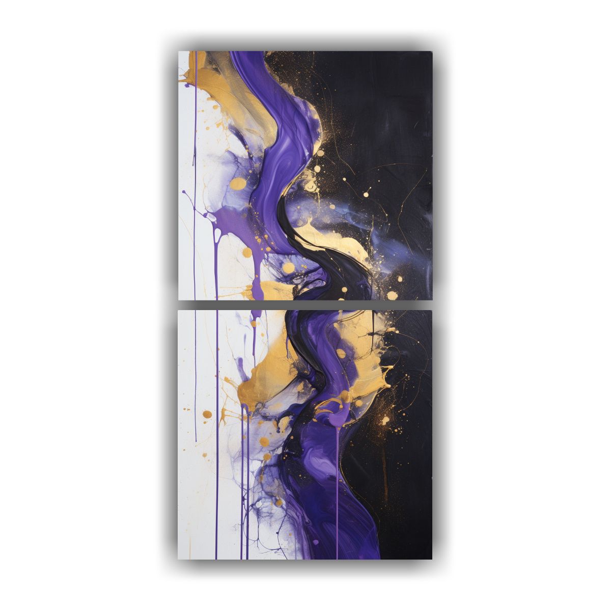 GENERICO - Pinturas Decorativas Abstractas Azul Púrpura Oro 70x140 Cm