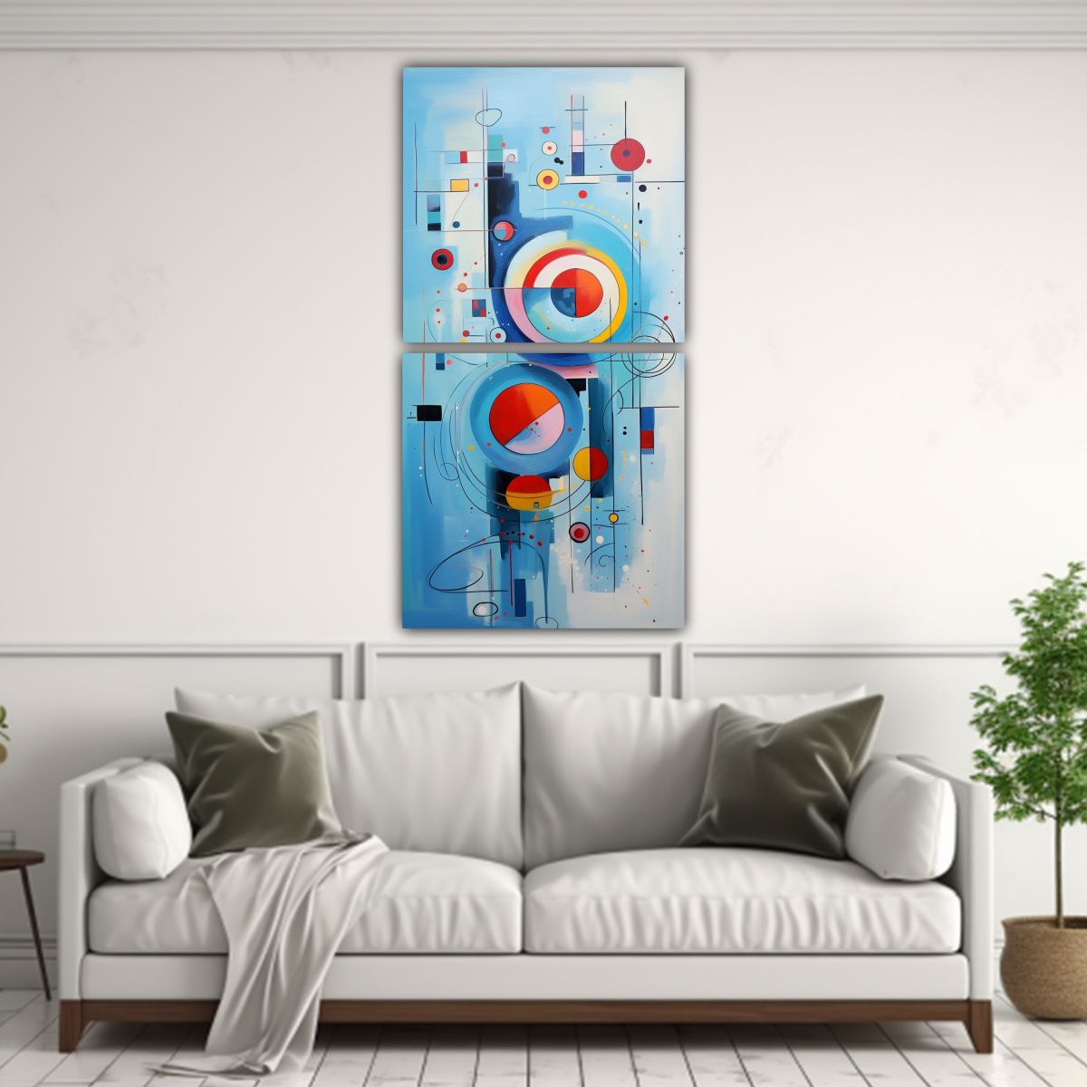 GENERICO - Pintura Abstracta Azul Adorable De Alta Calidad 80x160 Cm
