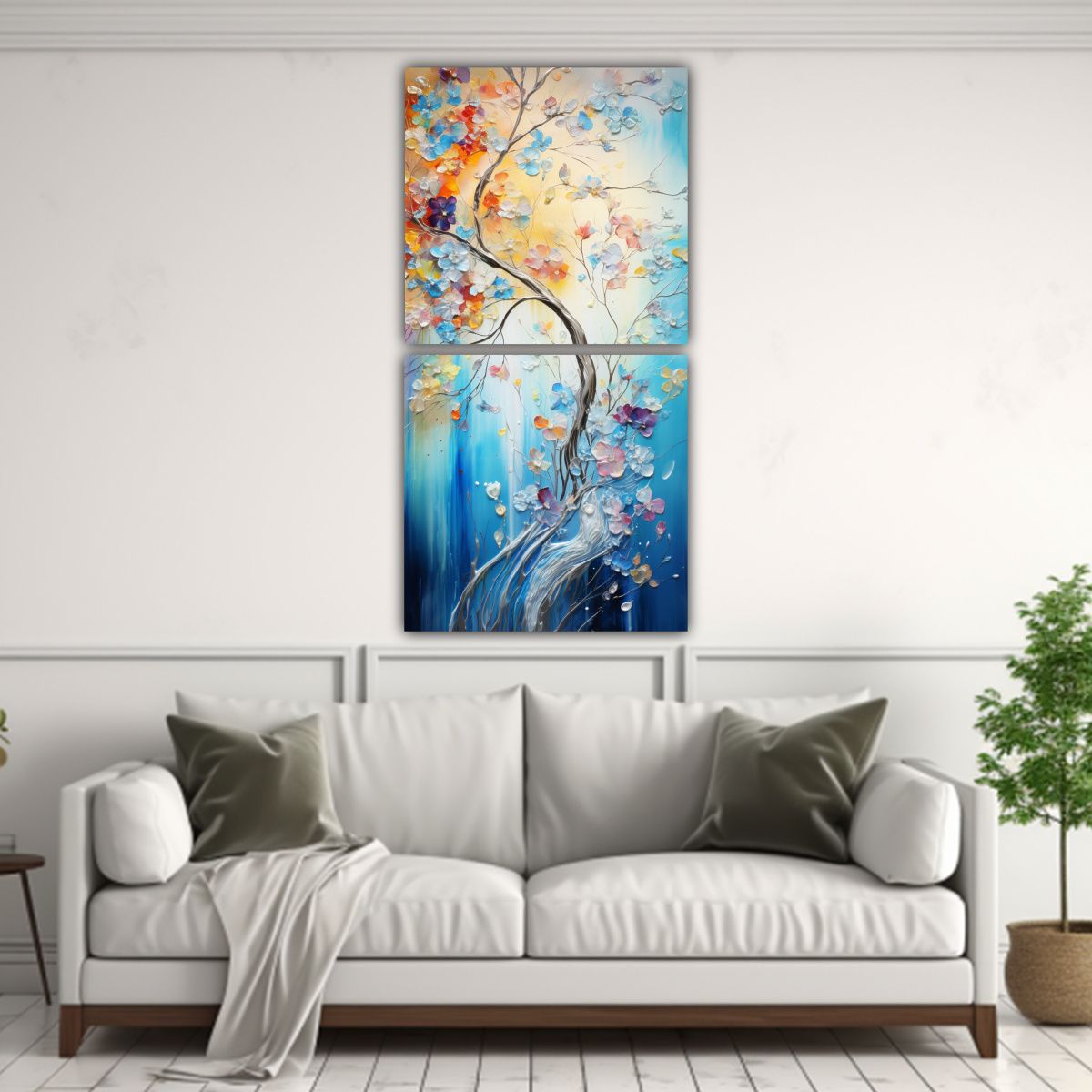 GENERICO - Díptico Inspiración En Colores Arcoíris Y 80x160 Cm