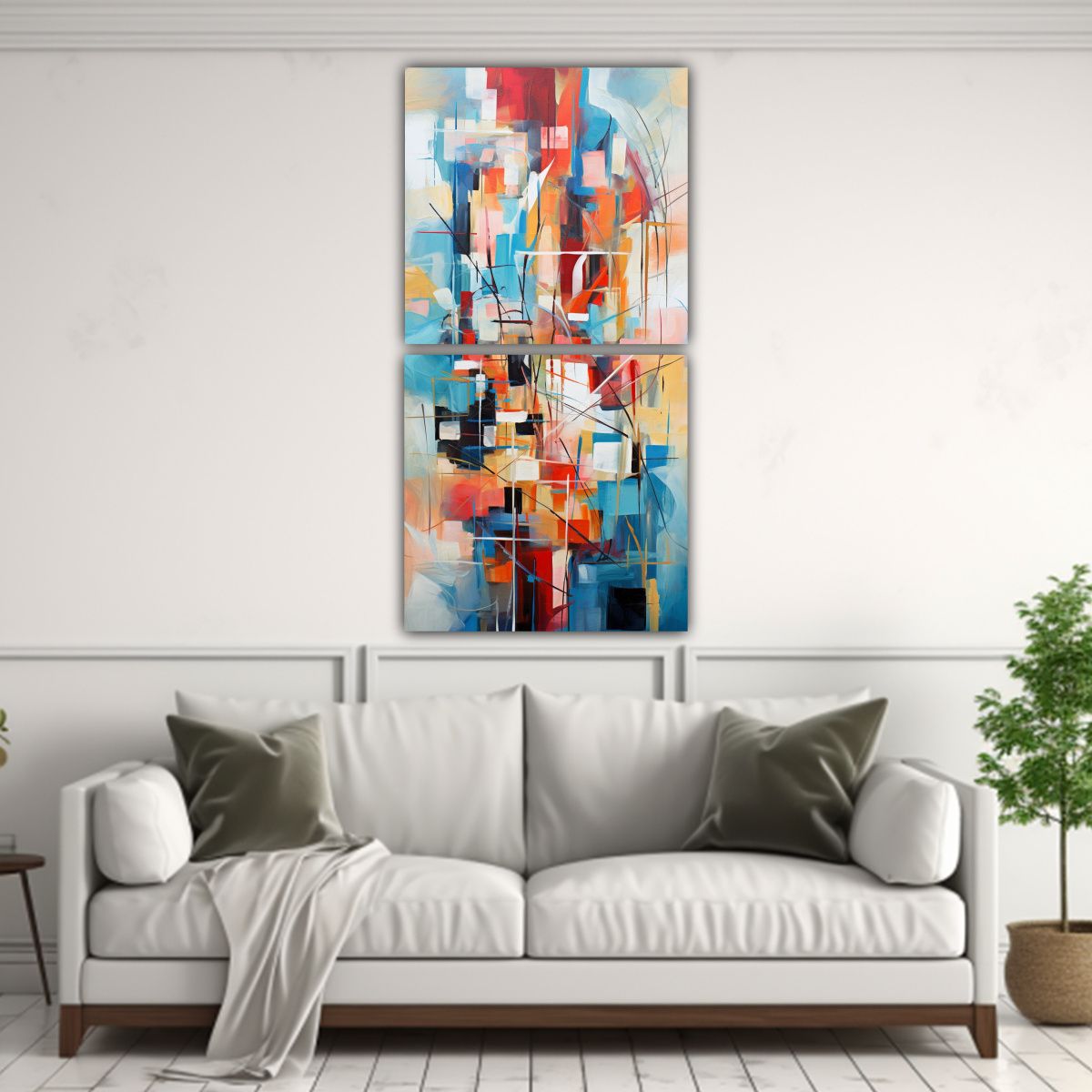 GENERICO - Pinturas Abstractas Equilibradas Mercado 80x160 Cm