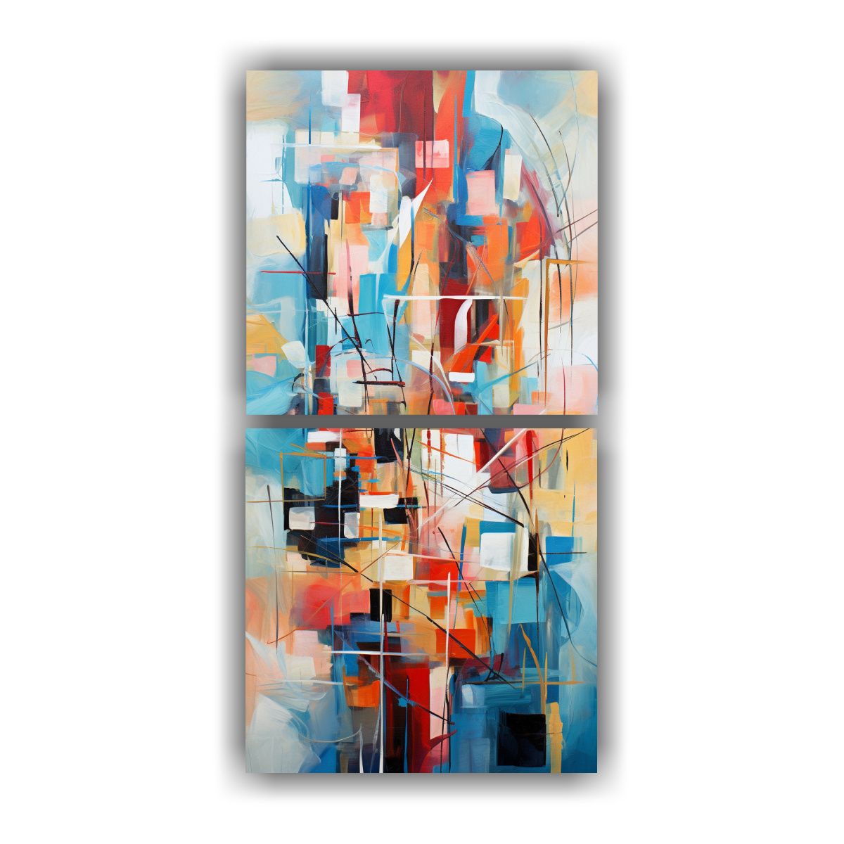 GENERICO - Pinturas Abstractas Equilibradas Mercado 70x140 Cm