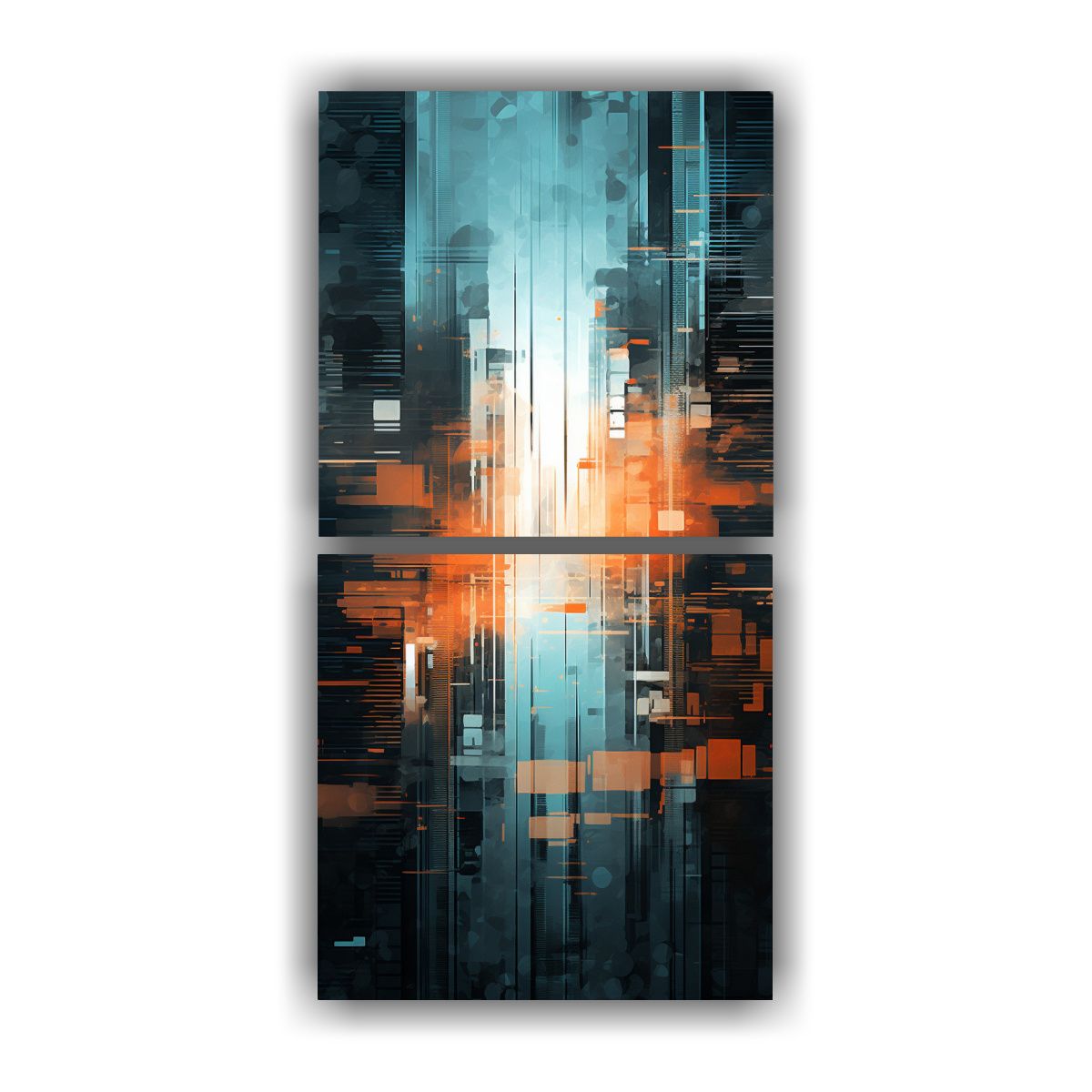 GENERICO - Dos Cuadros Cuadro Contraste Estilo Zen 80x160 Cm