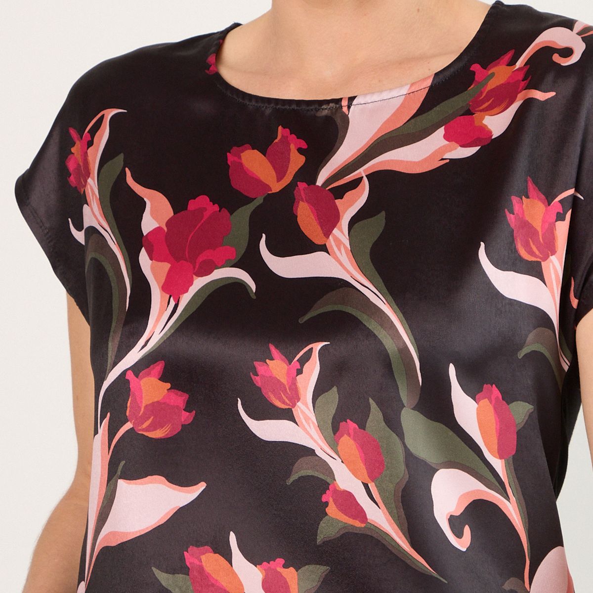 MA GRIFFE - Polera Manga Corta Mujer Negro Magriffe