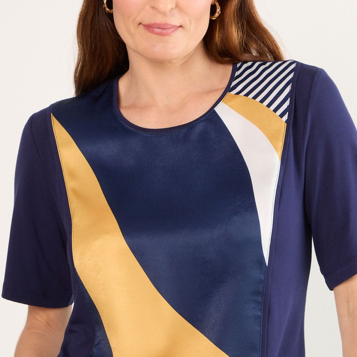 MA GRIFFE - Polera Manga Corta Mujer Azul Magriffe