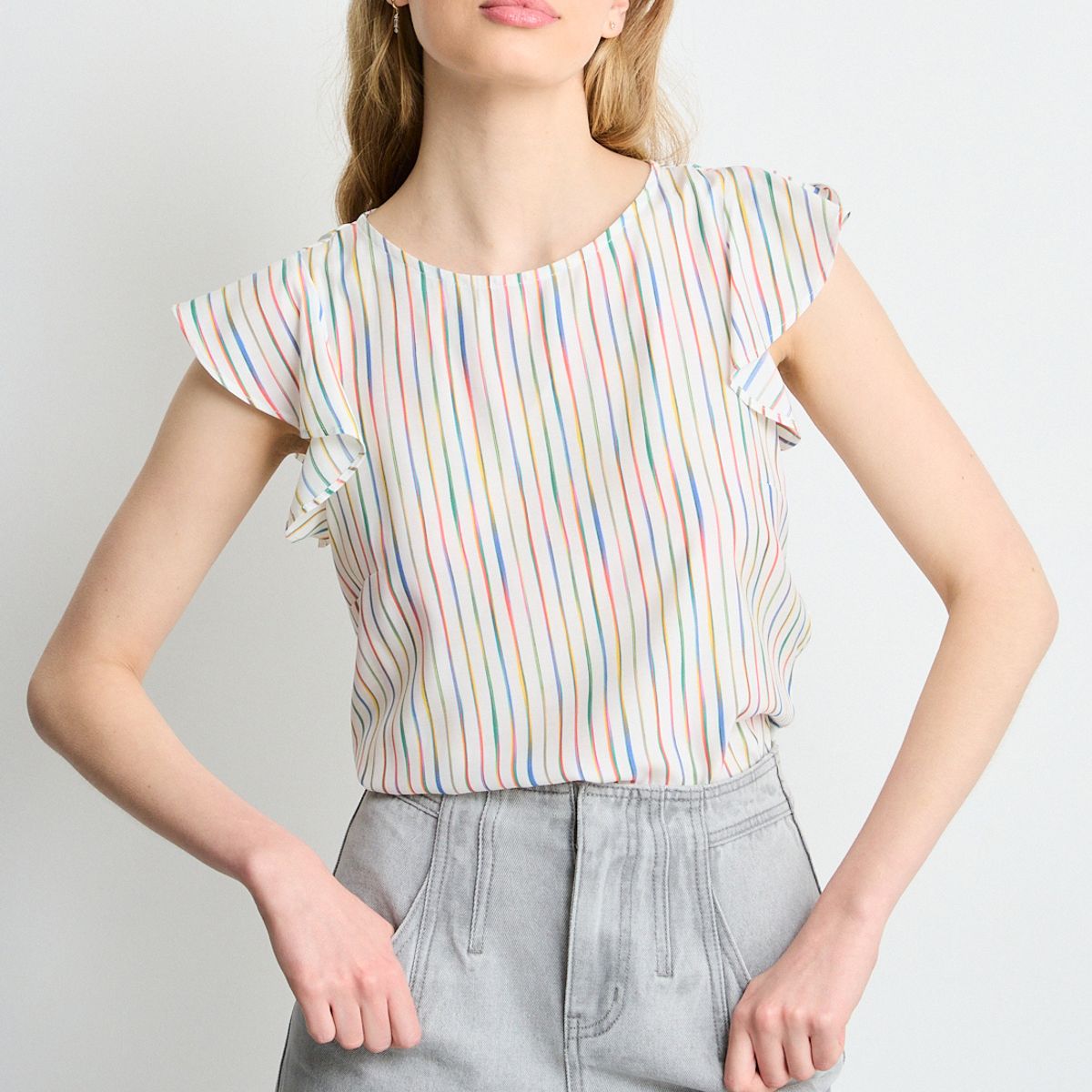 IO - Blusas Manga Corta Mujer Crudo Io