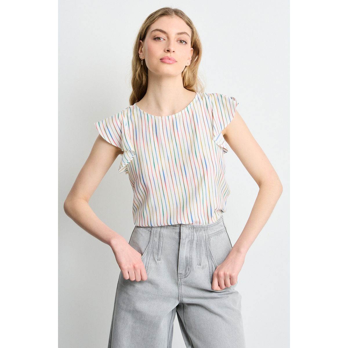 IO - Blusas Manga Corta Mujer Crudo Io