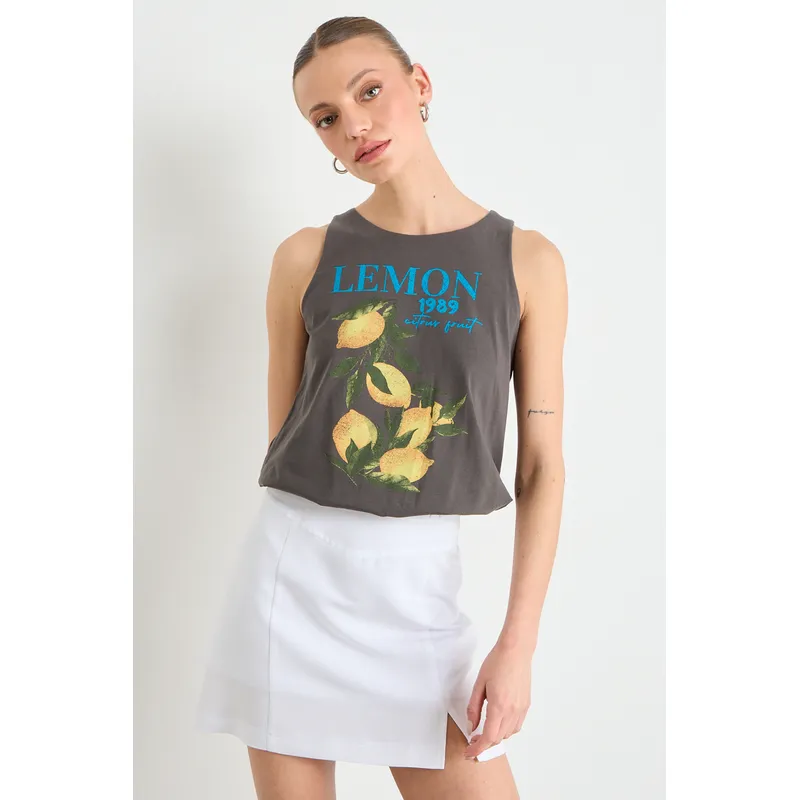 IO - Polera Sin Mangas Mujer Gris Io