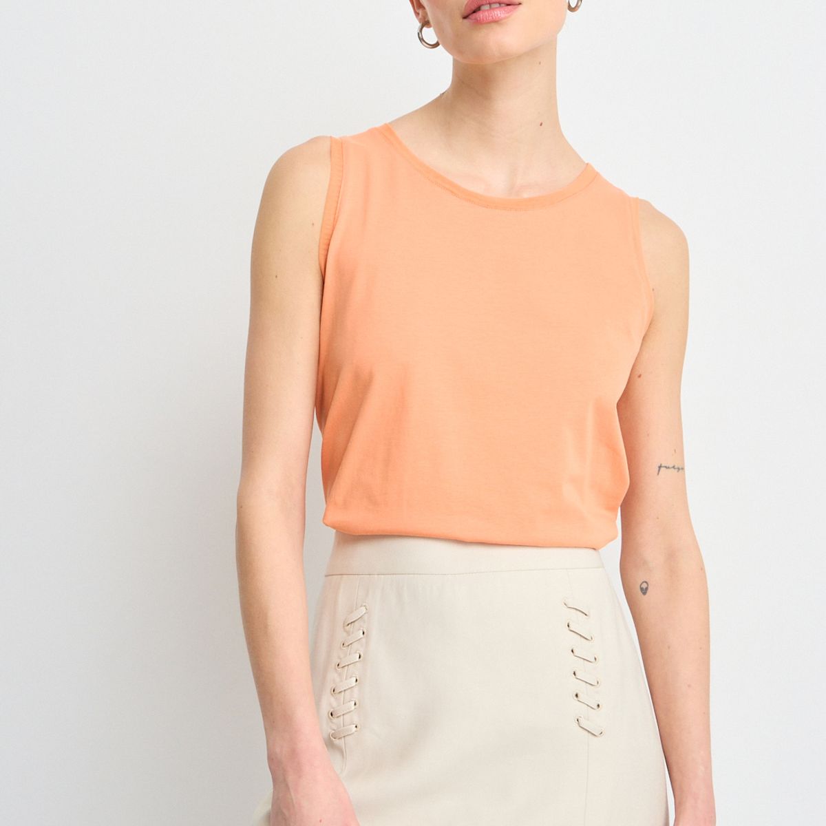 IO - Polera Sin Mangas Mujer Naranjo Io