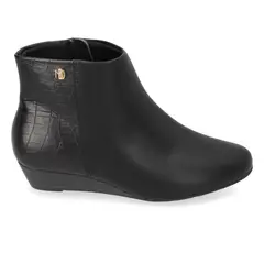 MODARE - Botine Taco Cuña 3cm Mujer Eco Cuero Negro