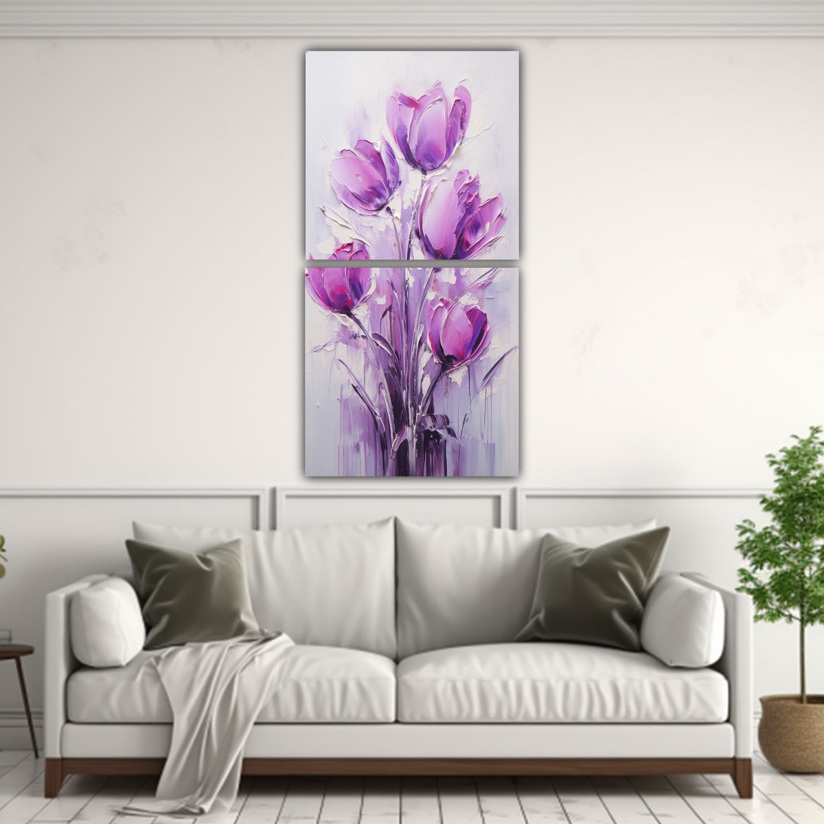 GENERICO - Cuadros Innovadores Pintura En Lienzo PÚRPURA 70x140 Cm