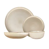 Set Vajilla 24 Piezas Cerámica Beige Linea Oslo