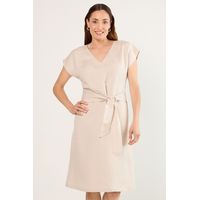 Vestido Largo Mujer Beige Magriffe