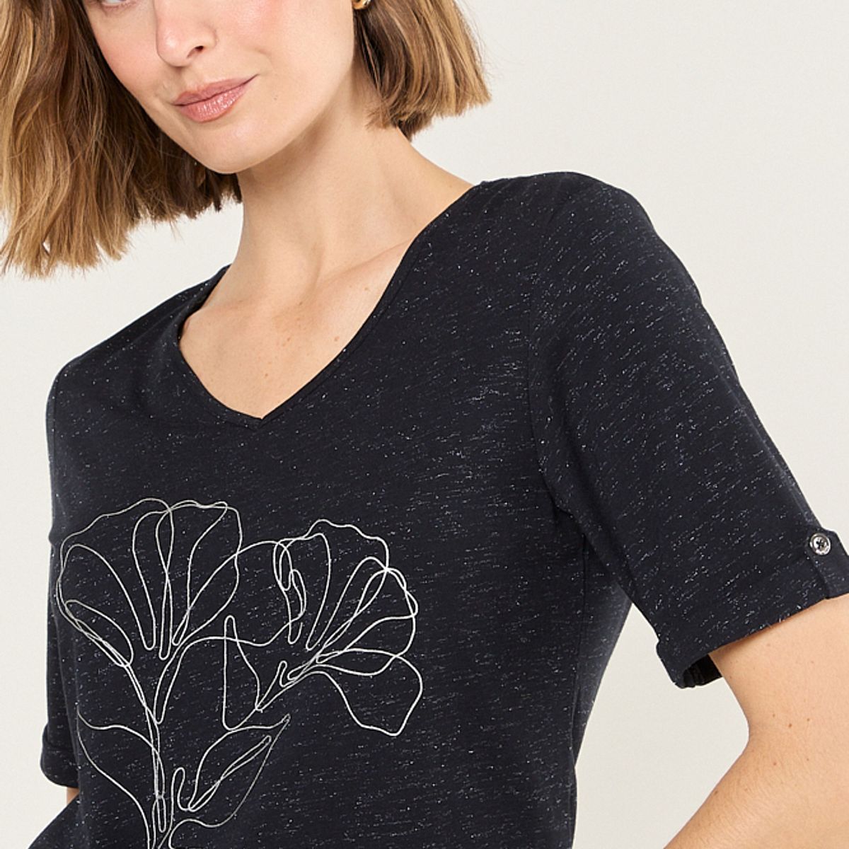 MA GRIFFE - Polera Manga Corta Mujer Azul Magriffe