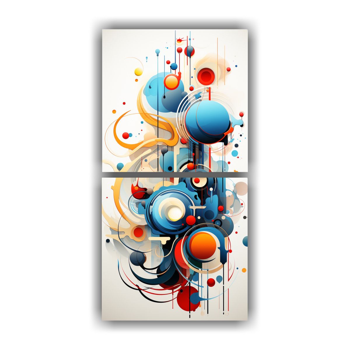 GENERICO - Cuadro Abstracto Colores Para Sala 80x160 Cm