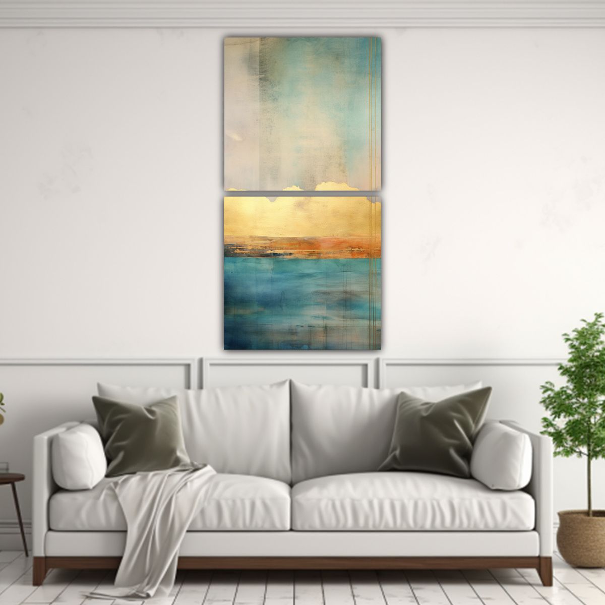 GENERICO - Pintura Con Armonía De Dos Lienzos De Tela 70x140 Cm