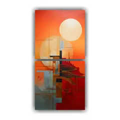 GENERICO - Cuadro Abstracto Imagen Luminosa De La Tierra 70x140 Cm