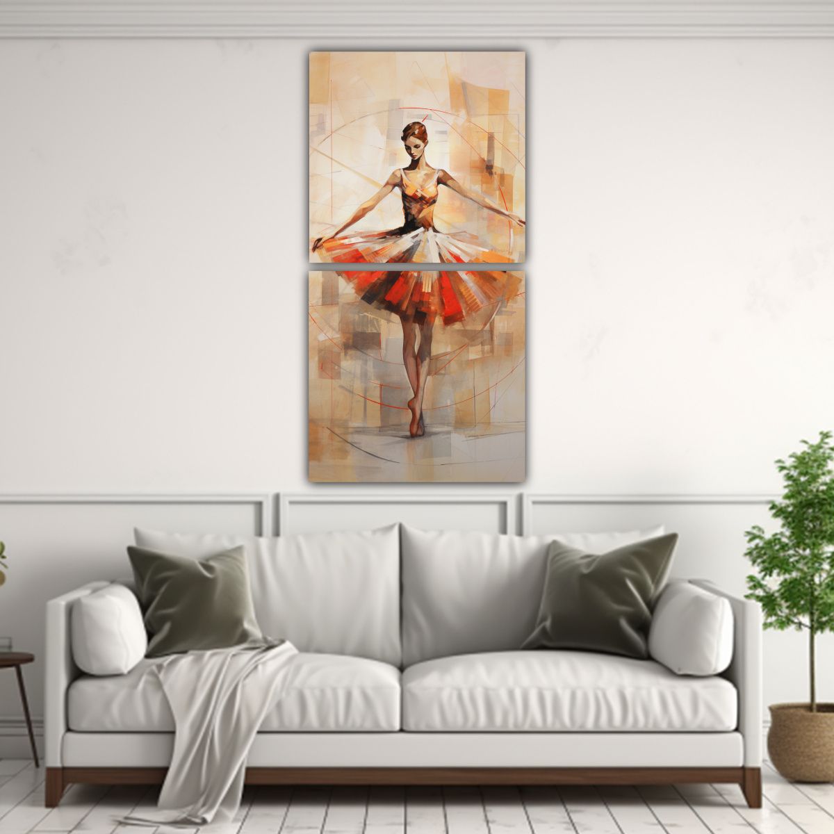 GENERICO - Cuadros Abstractos De Bailarinas Para Decoración 80x160 Cm