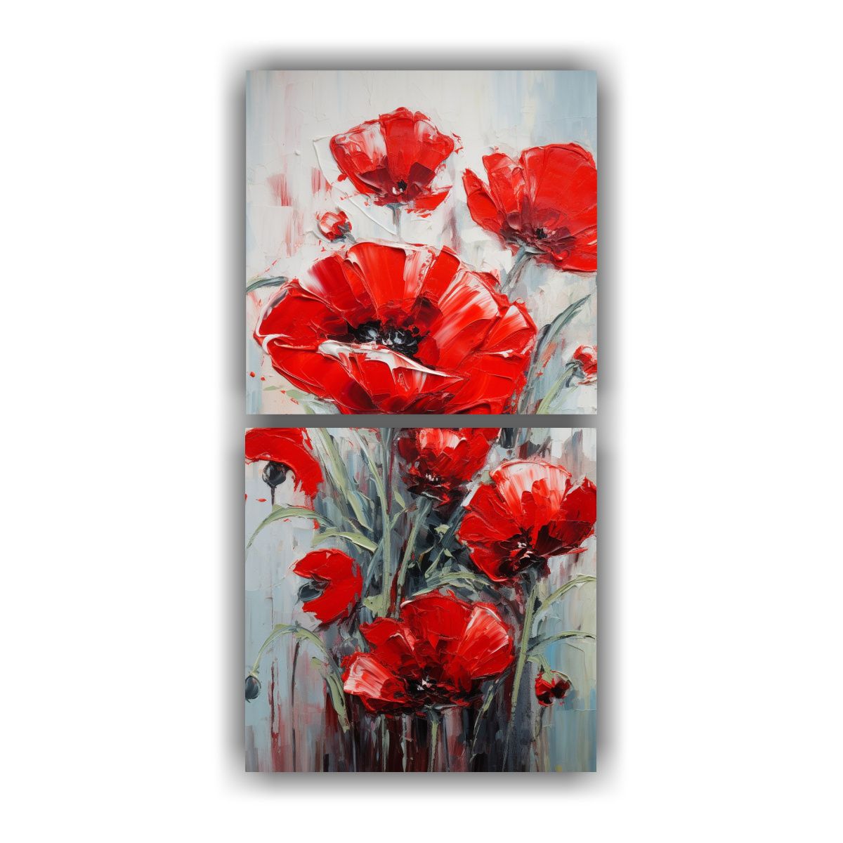 GENERICO - Pintura En Tela Estilo Red POPPIES Con Figuras 70x140 Cm