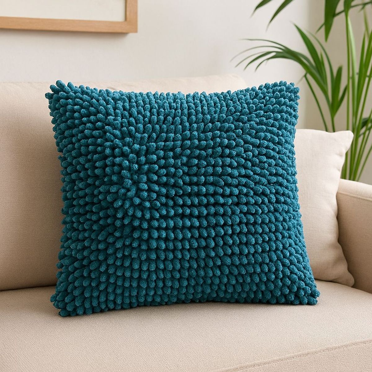 SANSSOUCI - Cojin 40x40 Teddy Color Verde Turquesa