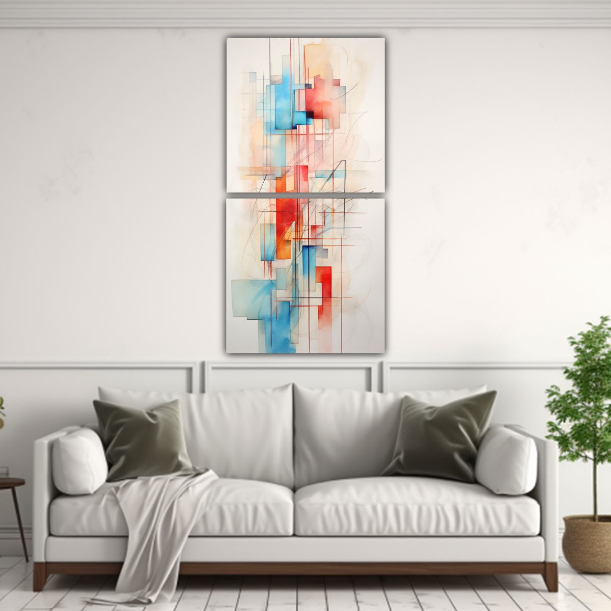 GENERICO - Cuadros Abstractos Con Acuarelas Para Impacto 70x140 Cm