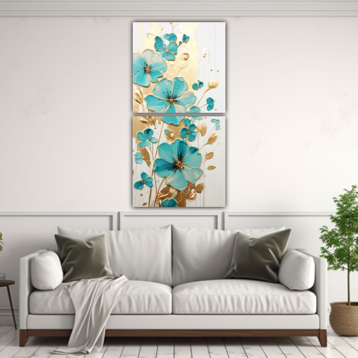 GENERICO - Dos Cuadros Calidos Para Cocina Pintura Acrílica 80x160 Cm