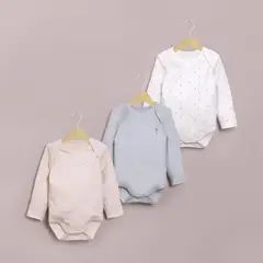 OPALINE - Tripack bodies manga larga flores de bebé niña