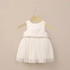 OPALINE - Vestido tull blanco de niña