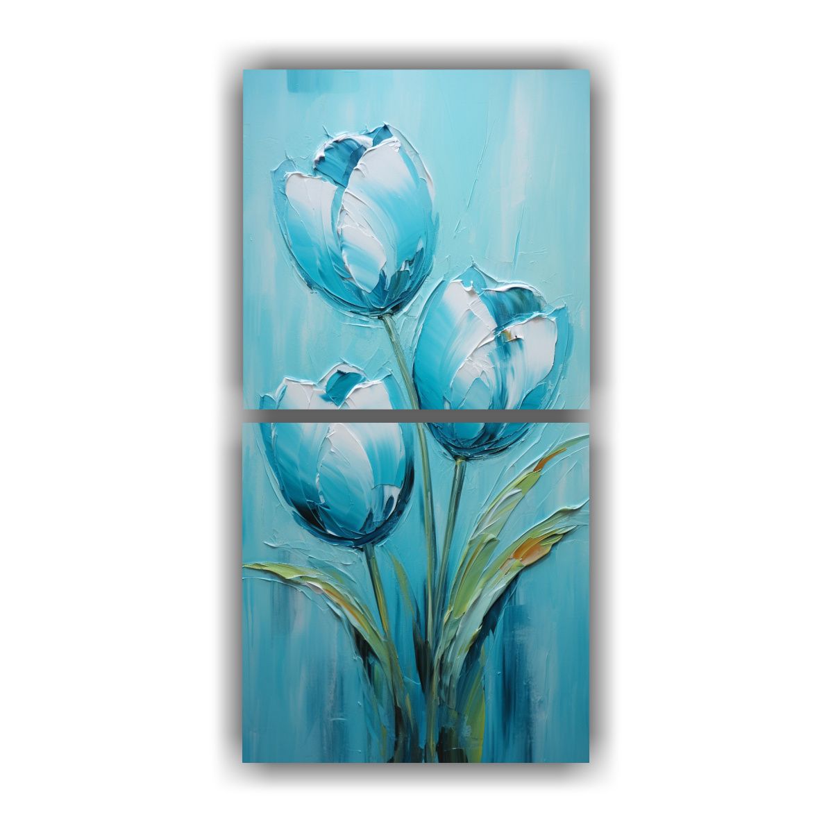 GENERICO - Pintura En Lienzo De Tulipanes Turquesa Con 80x160 Cm