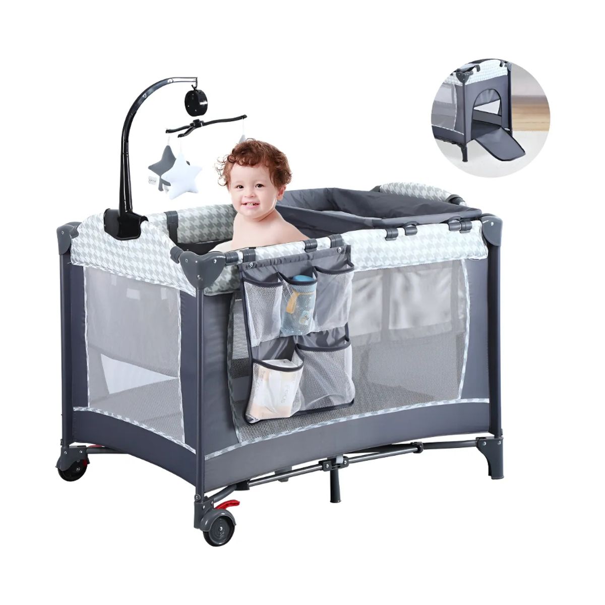 GENERICO - Cuna Corral Plegable 4 En 1 Para Bebe Colecho Con Cambiador