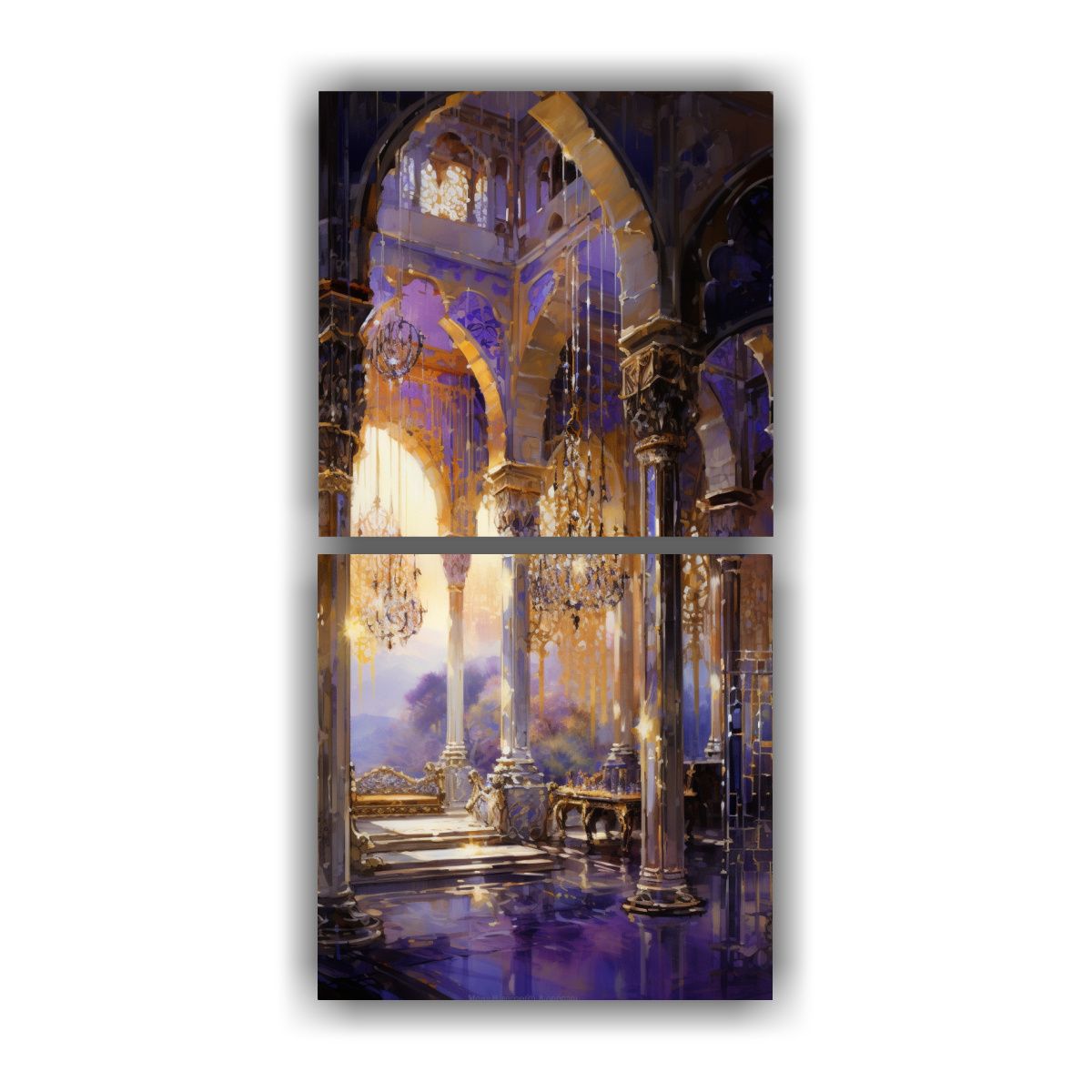 GENERICO - Set De 2 Arte De Pared En Tonos Únicos Pinturas 80x160 Cm