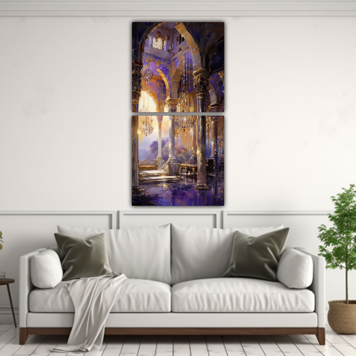 GENERICO - Set De 2 Arte De Pared En Tonos Únicos Pinturas 80x160 Cm