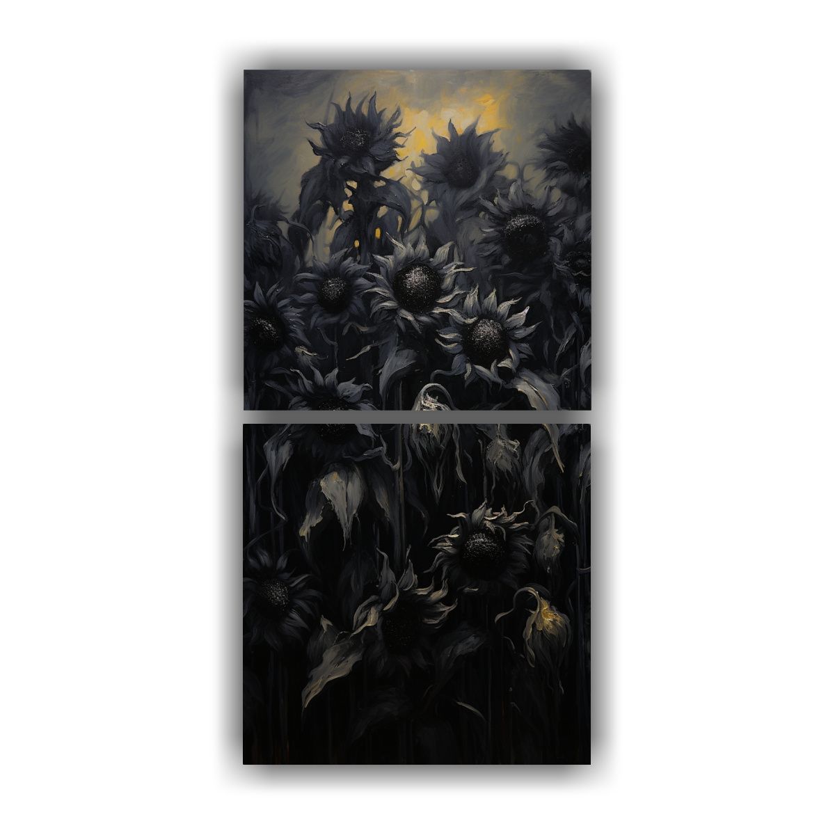 GENERICO - Cuadro De Tela De Girasoles Negros En Estilo 70x140 Cm