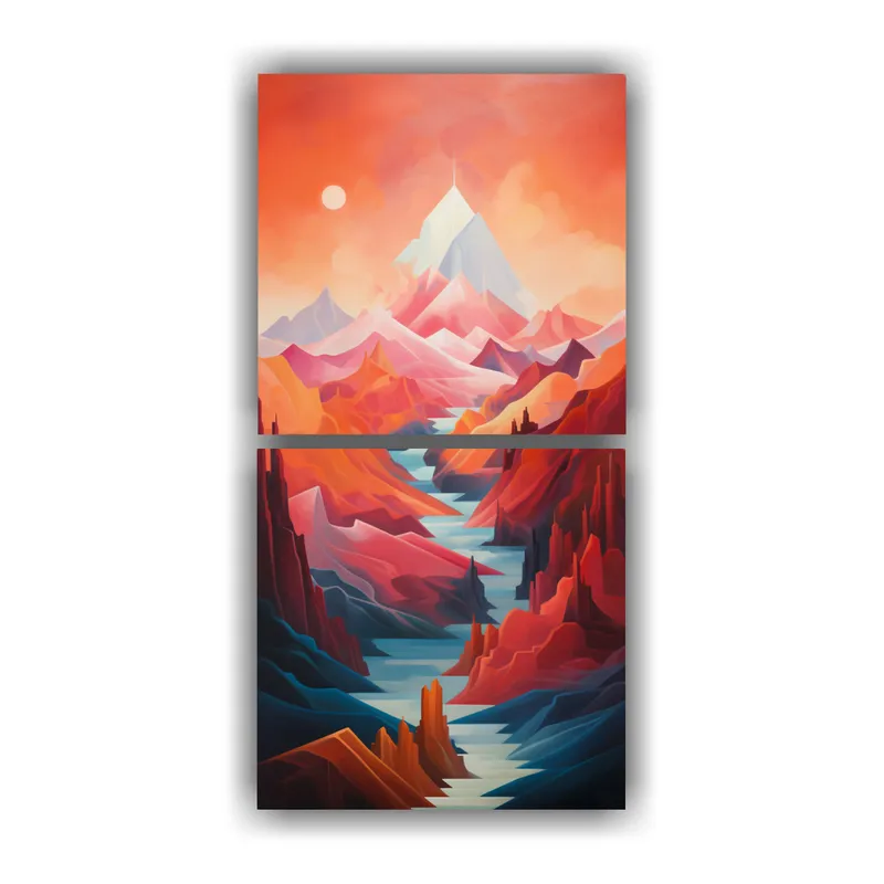 GENERICO - Paisajes Abstractos En Cumbres Montañosas 70x140 Cm